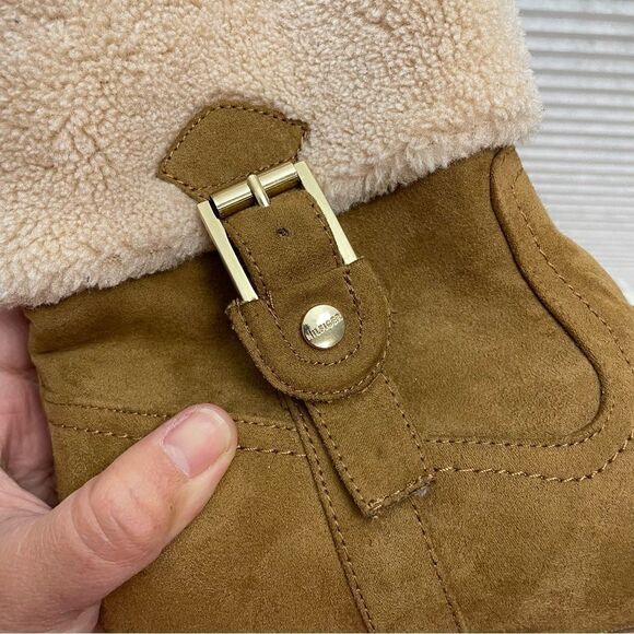 Tommy Hilfiger Soffia 2 Round Toe Tan Suede Ankle Boot faux fur lined sz 8.5M - Picture 8 of 9